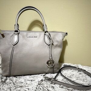 Michael Kors Gray Satchel with Silver Hardware